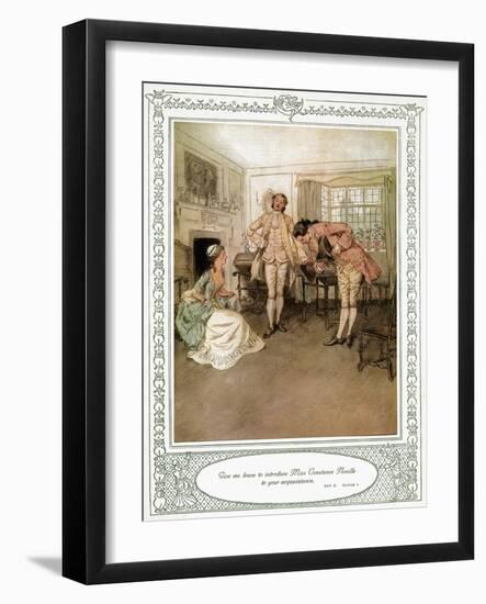 Oliver Goldsmith 's play She Stoops to Conque-Hugh Thomson-Framed Giclee Print