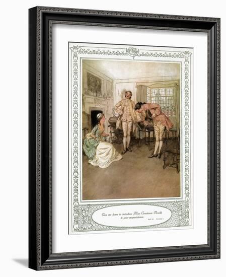 Oliver Goldsmith 's play She Stoops to Conque-Hugh Thomson-Framed Giclee Print