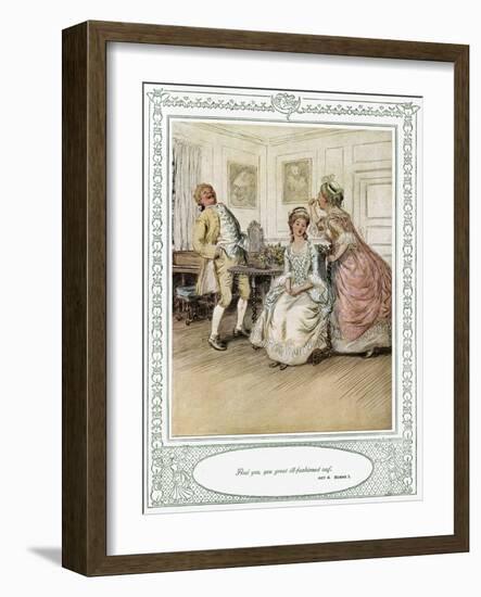 Oliver Goldsmith 's play She Stoops to Conque-Hugh Thomson-Framed Giclee Print