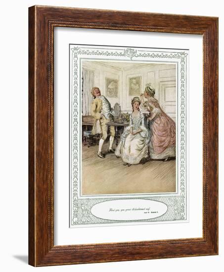 Oliver Goldsmith 's play She Stoops to Conque-Hugh Thomson-Framed Giclee Print