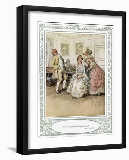 Oliver Goldsmith 's play She Stoops to Conque-Hugh Thomson-Framed Giclee Print