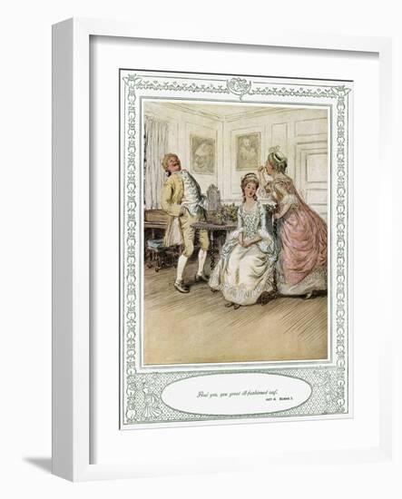 Oliver Goldsmith 's play She Stoops to Conque-Hugh Thomson-Framed Giclee Print