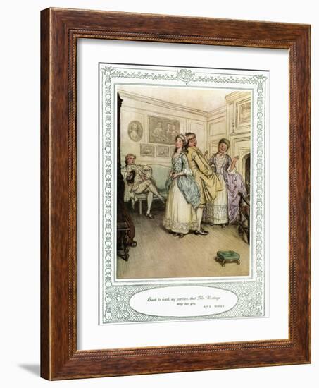 Oliver Goldsmith 's play She Stoops to Conque-Hugh Thomson-Framed Giclee Print