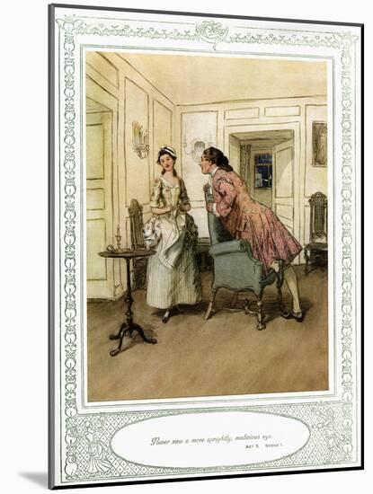 Oliver Goldsmith 's play She Stoops to Conque-Hugh Thomson-Mounted Giclee Print