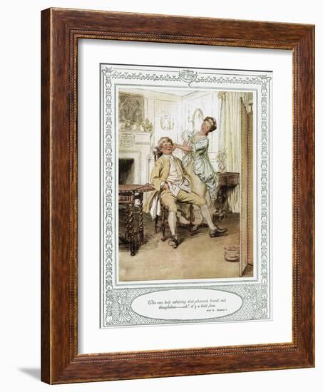 Oliver Goldsmith 's play She Stoops to Conque-Hugh Thomson-Framed Giclee Print