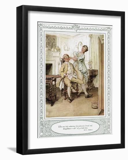 Oliver Goldsmith 's play She Stoops to Conque-Hugh Thomson-Framed Giclee Print