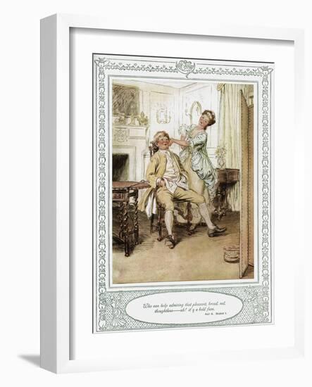 Oliver Goldsmith 's play She Stoops to Conque-Hugh Thomson-Framed Giclee Print