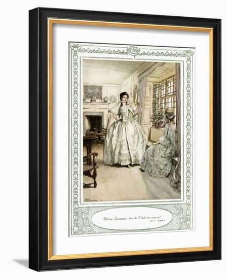 Oliver Goldsmith 's play She Stoops to Conque-Hugh Thomson-Framed Giclee Print