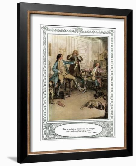 Oliver Goldsmith 's play She Stoops to Conque-Hugh Thomson-Framed Giclee Print