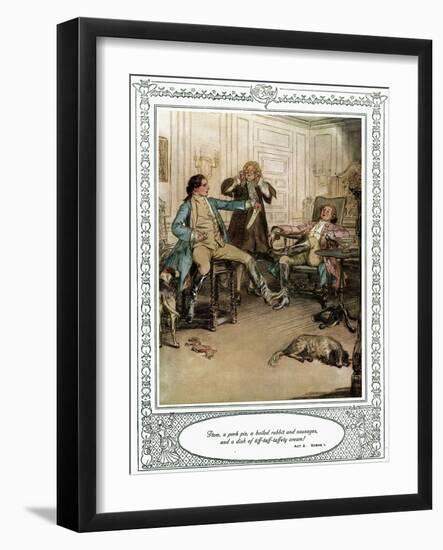 Oliver Goldsmith 's play She Stoops to Conque-Hugh Thomson-Framed Giclee Print