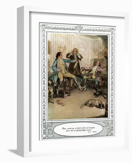 Oliver Goldsmith 's play She Stoops to Conque-Hugh Thomson-Framed Giclee Print