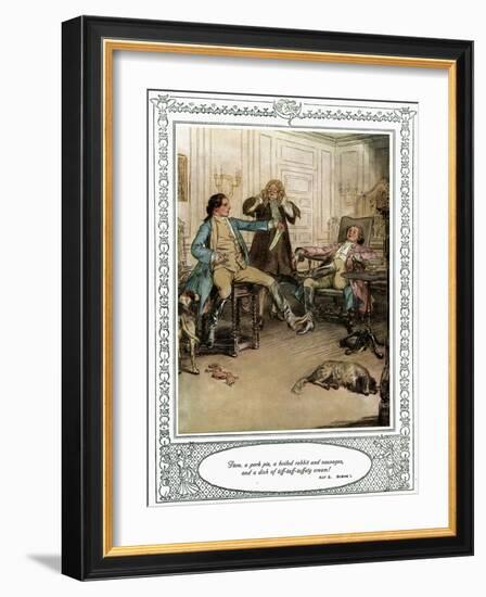 Oliver Goldsmith 's play She Stoops to Conque-Hugh Thomson-Framed Giclee Print