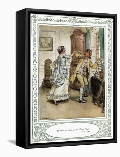 Oliver Goldsmith 's play She Stoops to Conque-Hugh Thomson-Framed Premier Image Canvas