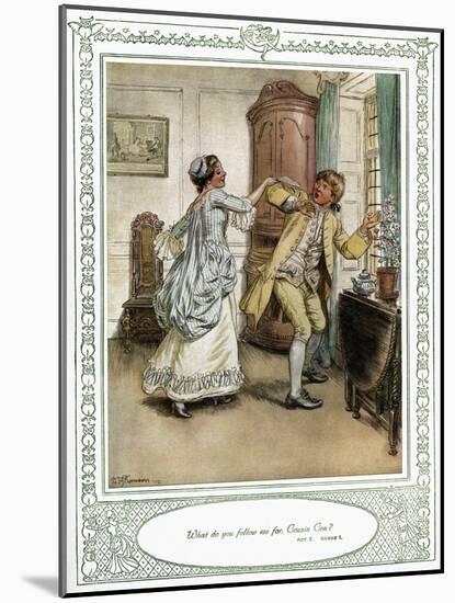 Oliver Goldsmith 's play She Stoops to Conque-Hugh Thomson-Mounted Giclee Print