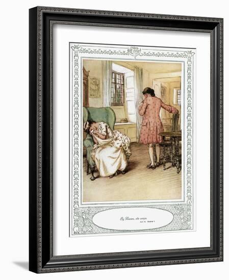 Oliver Goldsmith 's play She Stoops to Conque-Hugh Thomson-Framed Giclee Print