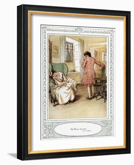 Oliver Goldsmith 's play She Stoops to Conque-Hugh Thomson-Framed Giclee Print