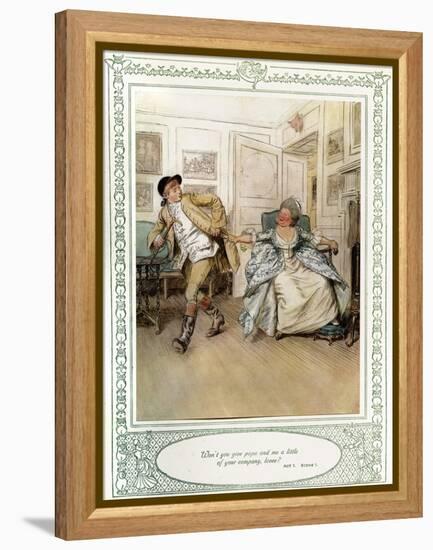 Oliver Goldsmith 's play She Stoops to Conque-Hugh Thomson-Framed Premier Image Canvas