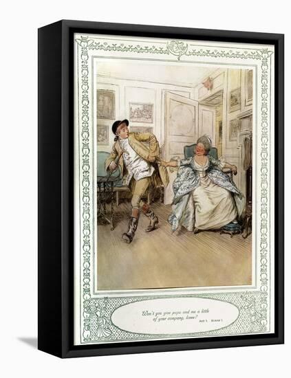 Oliver Goldsmith 's play She Stoops to Conque-Hugh Thomson-Framed Premier Image Canvas