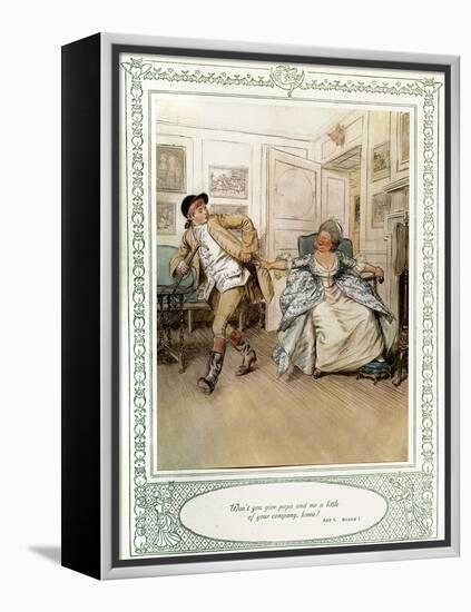 Oliver Goldsmith 's play She Stoops to Conque-Hugh Thomson-Framed Premier Image Canvas