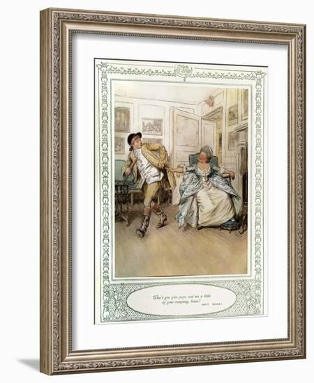 Oliver Goldsmith 's play She Stoops to Conque-Hugh Thomson-Framed Giclee Print