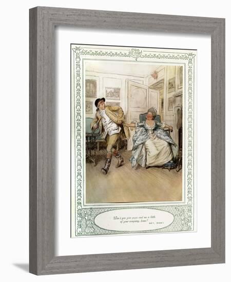 Oliver Goldsmith 's play She Stoops to Conque-Hugh Thomson-Framed Giclee Print