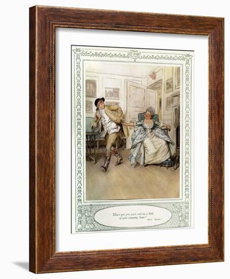 Oliver Goldsmith 's play She Stoops to Conque-Hugh Thomson-Framed Giclee Print