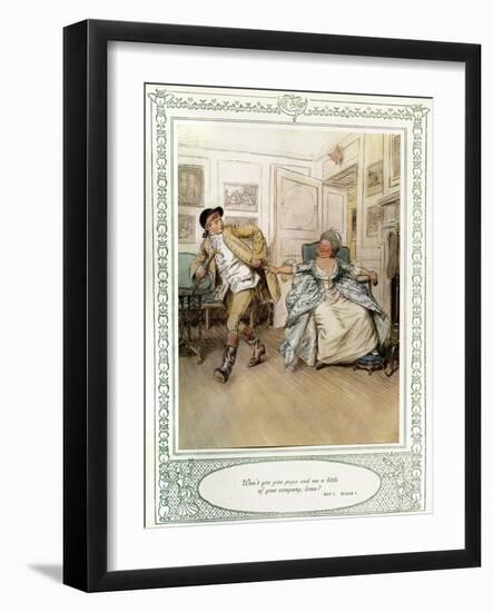 Oliver Goldsmith 's play She Stoops to Conque-Hugh Thomson-Framed Giclee Print