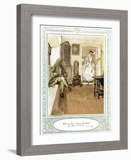 Oliver Goldsmith 's play She Stoops to Conque-Hugh Thomson-Framed Giclee Print