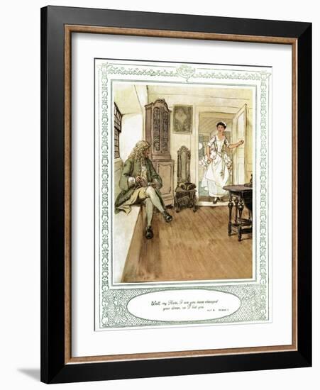 Oliver Goldsmith 's play She Stoops to Conque-Hugh Thomson-Framed Giclee Print