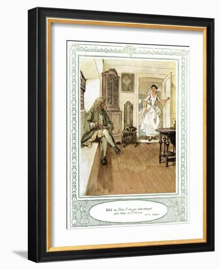 Oliver Goldsmith 's play She Stoops to Conque-Hugh Thomson-Framed Giclee Print