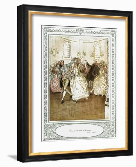 Oliver Goldsmith 's play She Stoops to Conque-Hugh Thomson-Framed Giclee Print