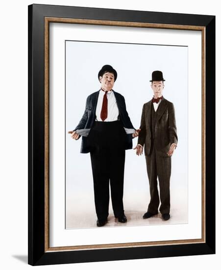 Oliver Hardy, Stan Laurel, ca. 1930s-null-Framed Photo