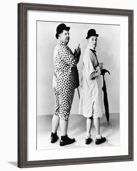 Oliver Hardy, Stan Laurel, Hal Roach Publicity Shot, Early 1930S-null-Framed Photo