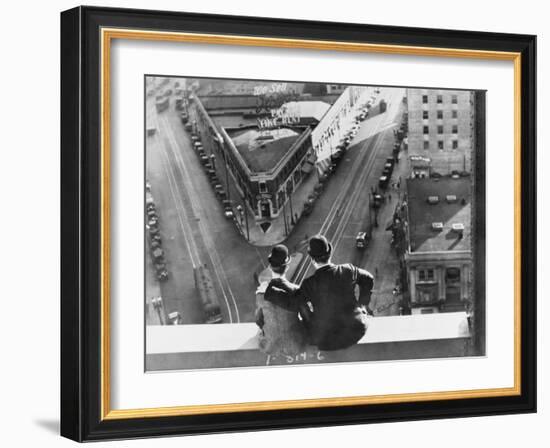 Oliver Hardy, Stan Laurel, Liberty, 1929-null-Framed Photographic Print