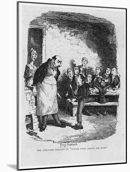 Oliver Twist Asks for More-George Cruikshank-Mounted Art Print