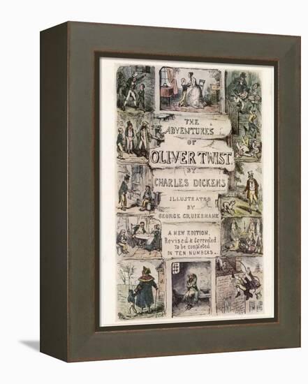 Oliver Twist by Charles Dickens-George Cruikshank-Framed Premier Image Canvas