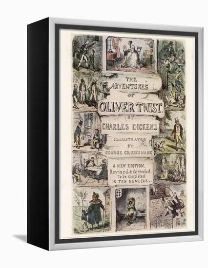 Oliver Twist by Charles Dickens-George Cruikshank-Framed Premier Image Canvas