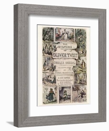 Oliver Twist by Charles Dickens-George Cruikshank-Framed Premium Photographic Print