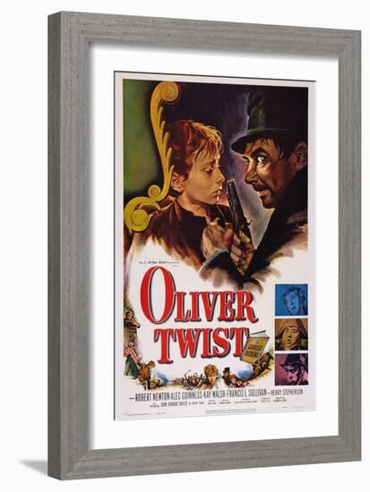 Oliver Twist, John Howard Davies, Robert Newton, 1948-null-Framed Art Print