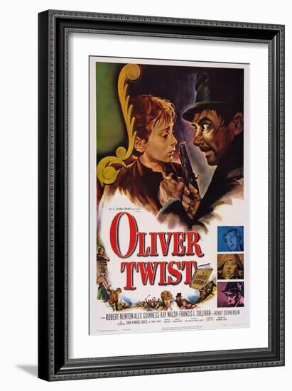 Oliver Twist, John Howard Davies, Robert Newton, 1948-null-Framed Art Print