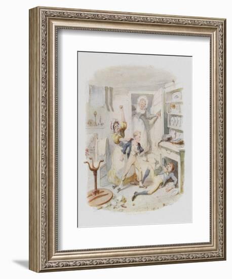 Oliver Twist Plucks up a Spirit-George Cruikshank-Framed Art Print