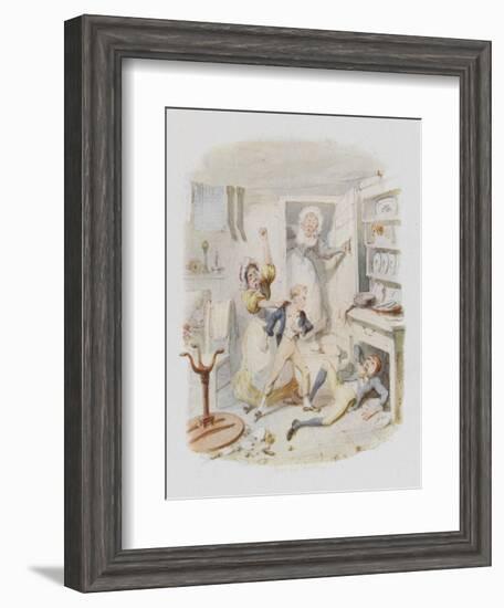 Oliver Twist Plucks up a Spirit-George Cruikshank-Framed Art Print