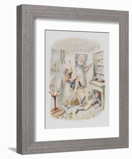 Oliver Twist Plucks up a Spirit-George Cruikshank-Framed Art Print