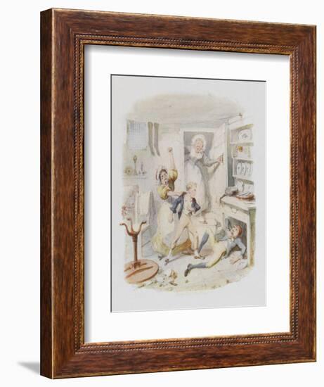 Oliver Twist Plucks up a Spirit-George Cruikshank-Framed Art Print