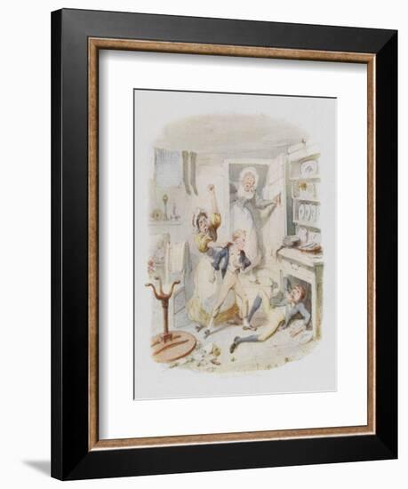 Oliver Twist Plucks up a Spirit-George Cruikshank-Framed Art Print