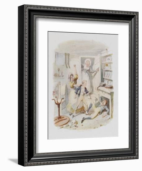 Oliver Twist Plucks up a Spirit-George Cruikshank-Framed Art Print