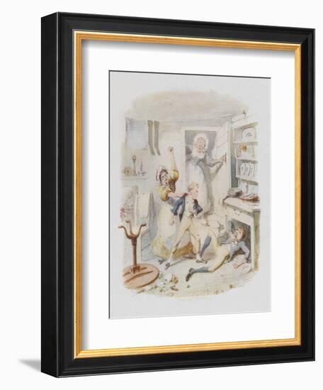 Oliver Twist Plucks up a Spirit-George Cruikshank-Framed Art Print