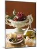 Olives, Sausage, Parmesan, Bread, Olive Oil and Red Grapes-null-Mounted Photographic Print