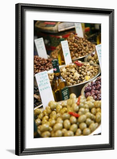 Olives Stall, Shuk Hacarmel (Carmel Market), Tel Aviv, Israel, Middle East-Yadid Levy-Framed Photographic Print