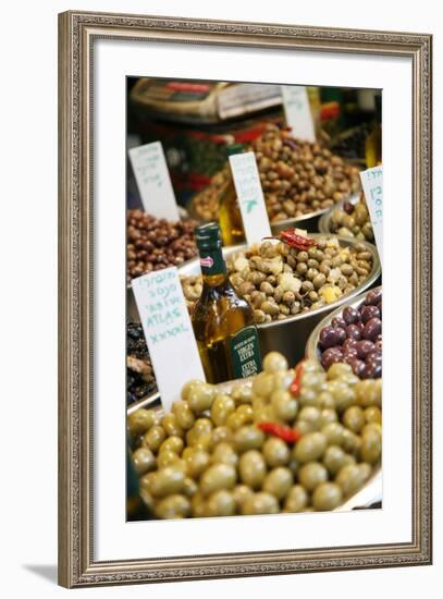 Olives Stall, Shuk Hacarmel (Carmel Market), Tel Aviv, Israel, Middle East-Yadid Levy-Framed Photographic Print